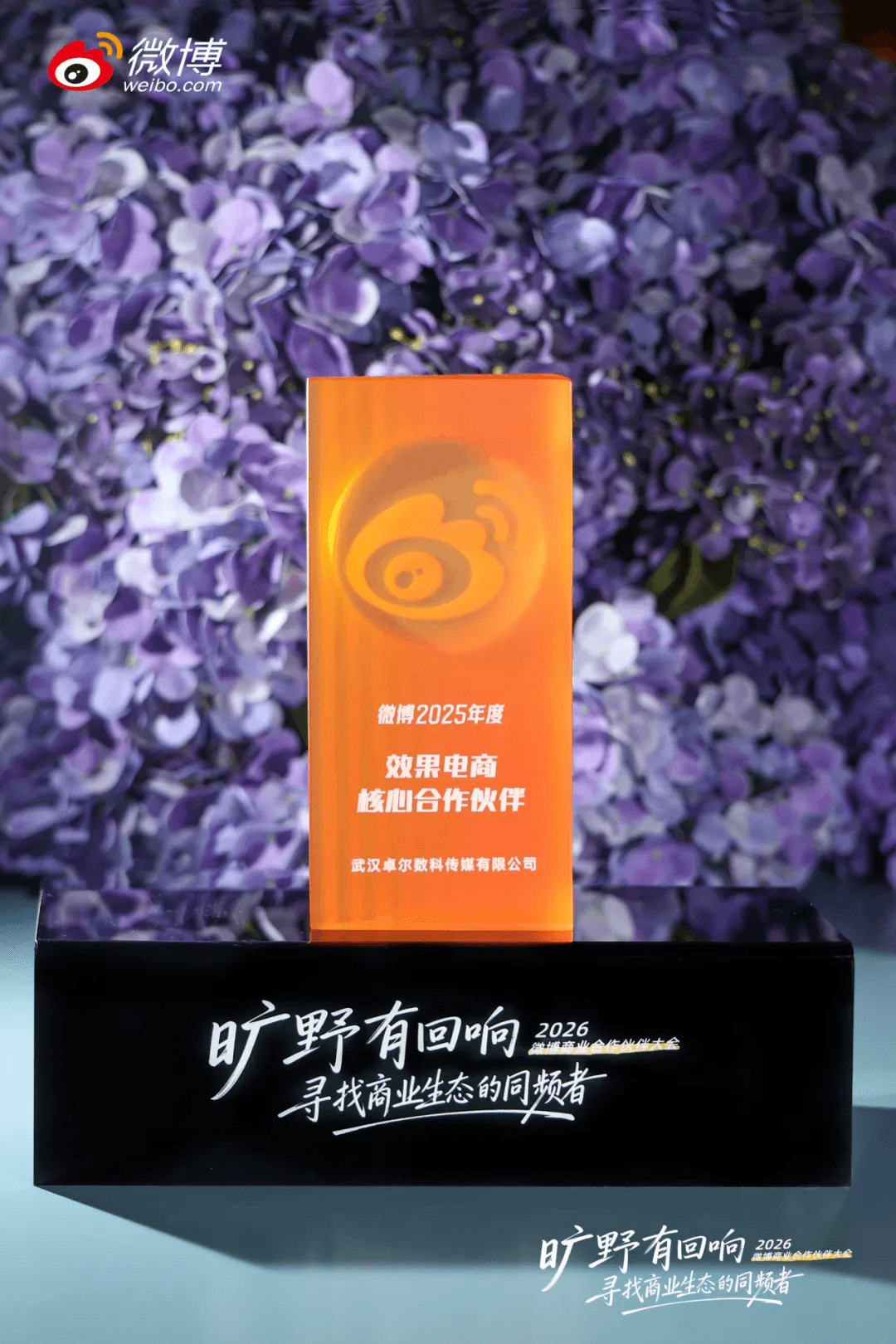 微博2025年度效果电商核心合作伙伴奖杯